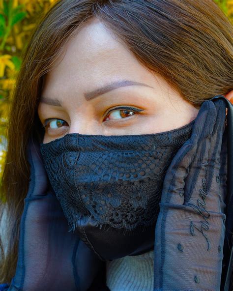 black silk face mask fashion satin lace mask reusable mask washable protective women mask
