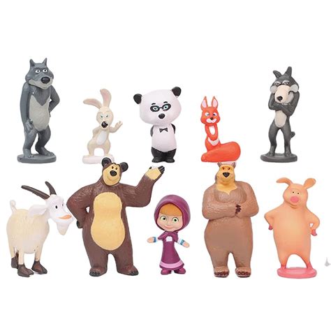 Buy Masha And The Bear Set Of 10 Masha And The Bear Figures Masha And The Bear Toys With