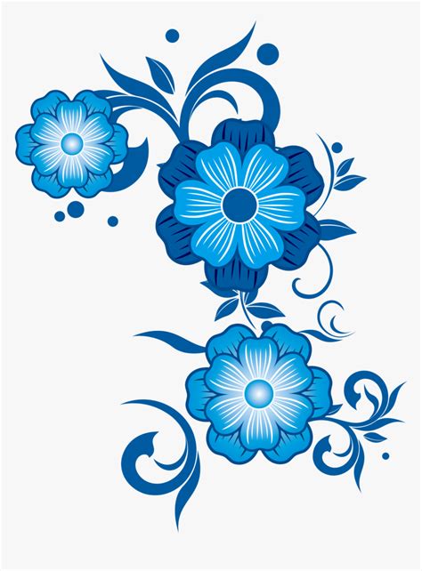 Flower Blue Pattern Blue Flower Vector Hd Png Download Transparent