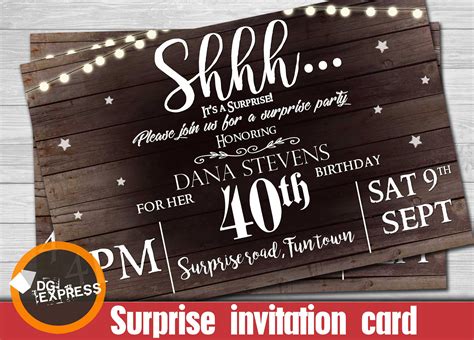 Surprise Birthday Party Invitations Templates Birthdaywr