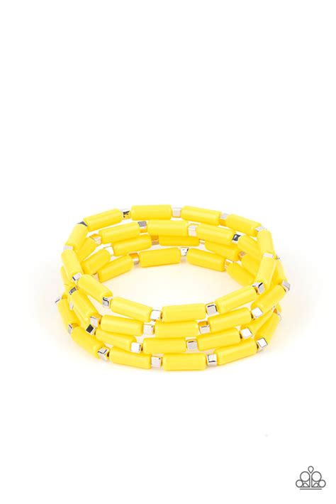 Paparazzi Radiantly Retro Yellow Bracelet