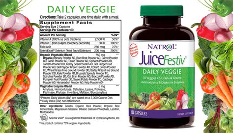 Natrol Juicefestiv Daily Fruit And Veggie 240 Capsules Vitamin Cabin