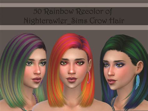Lorwyns Nightcrawler Crow Rainbow Recolor Mesh Needed