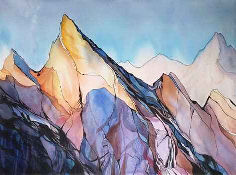 Mountains Landscape Mixed Media Painting By Alla Vlaskina Artfinder