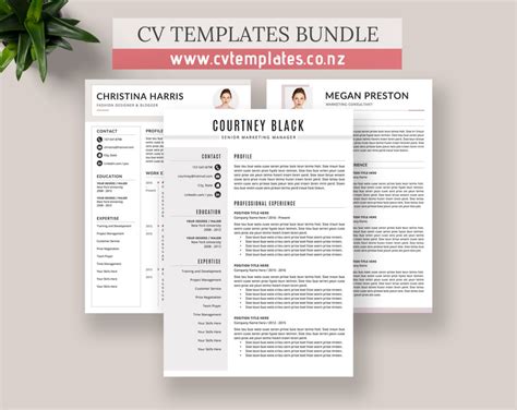 How to write a cv bio. CV Templates Bundle for MS Word, Professional Resume ...