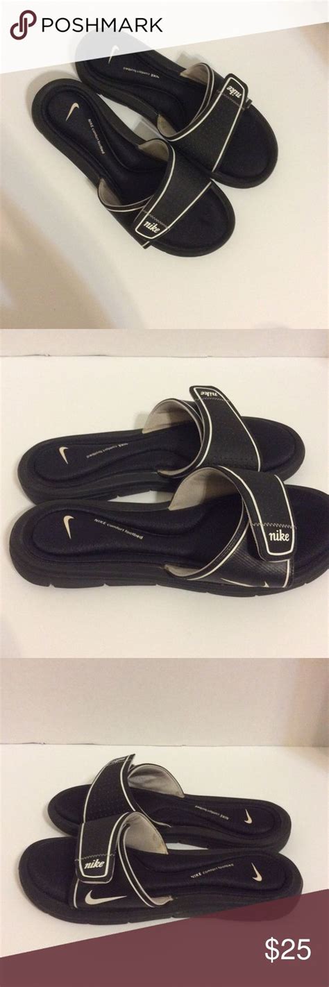 NWOT Nike Athletic Velcro Slides Black Black Nikes Nike Slides