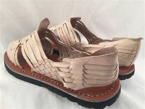 Womens Leather Huaraches Sandals Vintage Style Made In Mexico Etsy