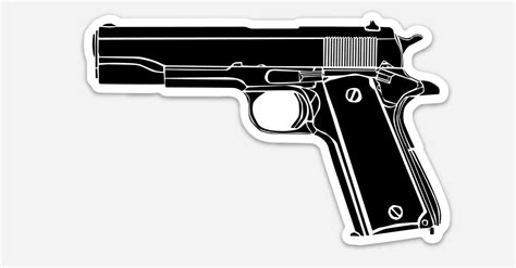 Killerbeemoto Vinyl Sticker Of M 1911 45 Automatic Pistol Etsy