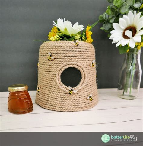 Diy Bee Hive Craft With Planter And Jute Rope Better