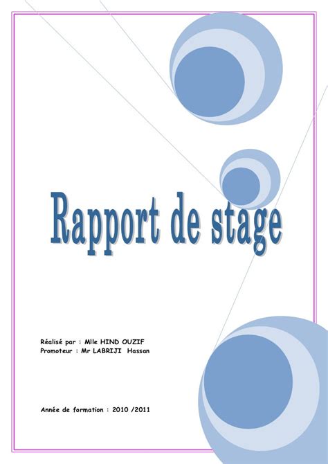 Exemple Rapport De Stage Formation Professionnelle Le Meilleur Exemple