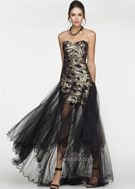 Scala 4405 Blackgold Strapless Sweetheart Prom Dresses Online