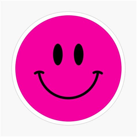 A Pink Smiley Face Sticker