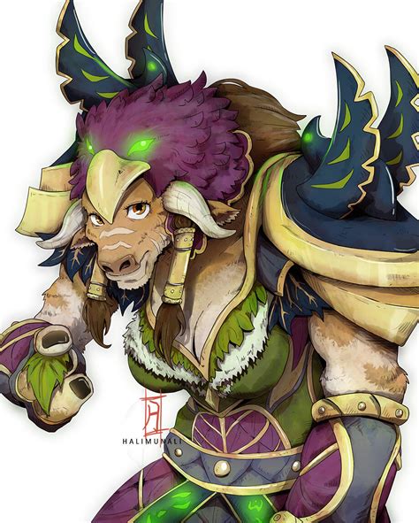 Artstation Warcraft Female Tauren Druid Fanart By Halimunali Halimun Ali World Of Warcraft