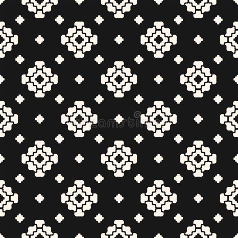 Vector Floral Geometric Seamless Pattern Dark Monochrome Design For Decor Cover Stock Vector