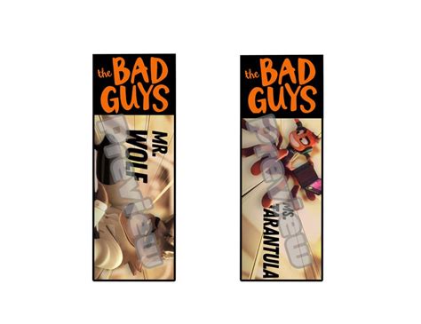 The Bad Guys Bookmarks Printable Goodie Bag Fun Bad Guys Etsy Hong Kong