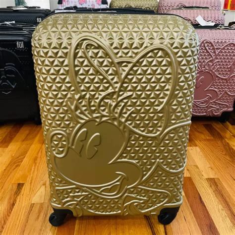 disney minnie mouse gold spinner ful suitcase textured hard luggage 25 l 120 92 picclick