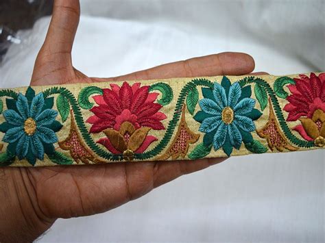 Fabric Trim By The Yard Indian Lace Trims Sari Border Etsy