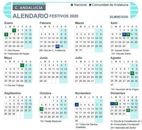 Calendario Laboral De Andalucía 2020 Festivos Semana Santa Y Puentes