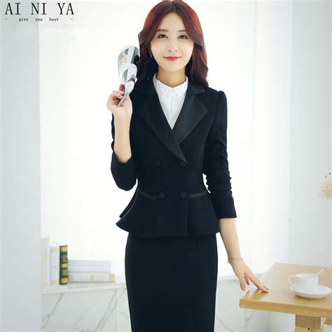 Fashion Women Skirt Suits Two Piece Formal Business Work Skirt Suits