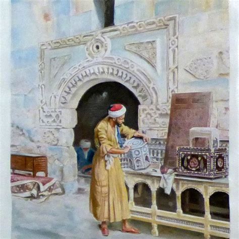 Carpet Market In Old Cairo Arabic Art Hand Painted Oil Painting On Canvas Egyptian Art