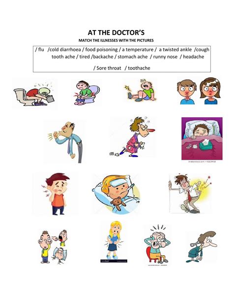 Another word for illness is sickness. Illnesses - Interactive worksheet