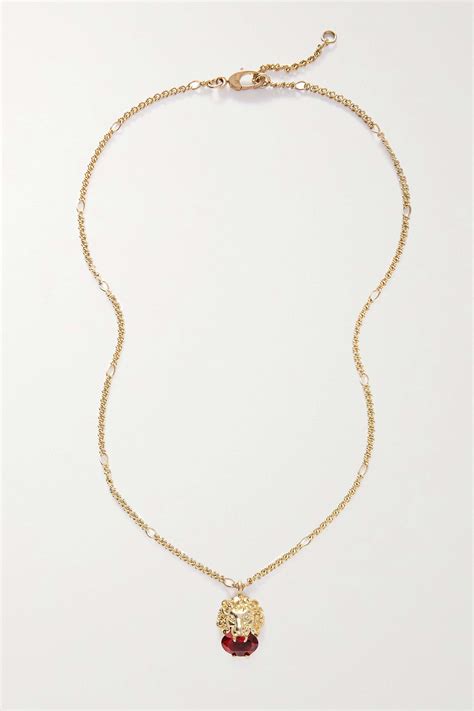Gold Gold Tone Crystal Necklace Gucci Net A Porter