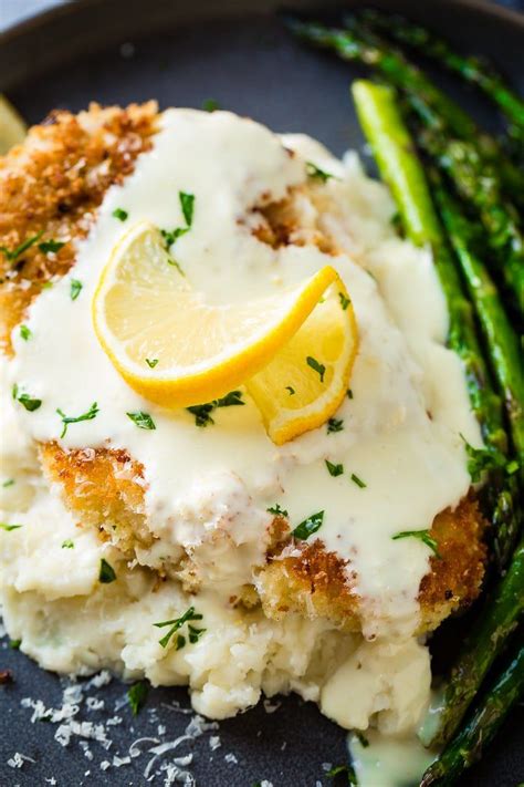 Easy chicken pharm with panko. Panko Chicken with Lemon Cream Sauce (So Easy!) - Oh Sweet ...