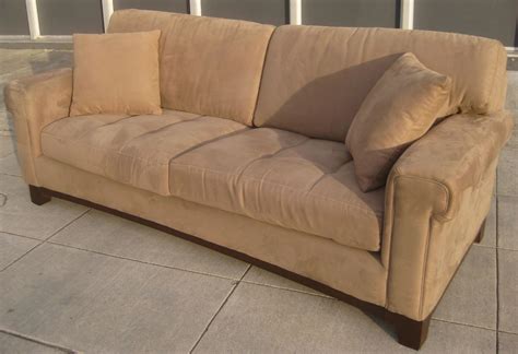 Uhuru Furniture And Collectibles Sold Tan Microsuede Sofa 210