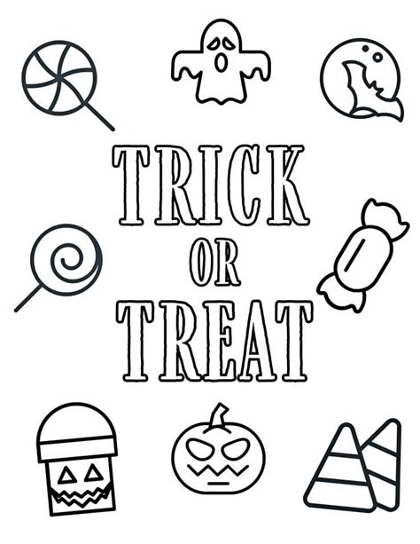 Trick Or Treat Candy Bag Coloring Page Free Printable Coloring Pages