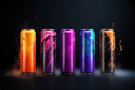 Premium Photo Soda Cans With Splash Mockup Ai Generated