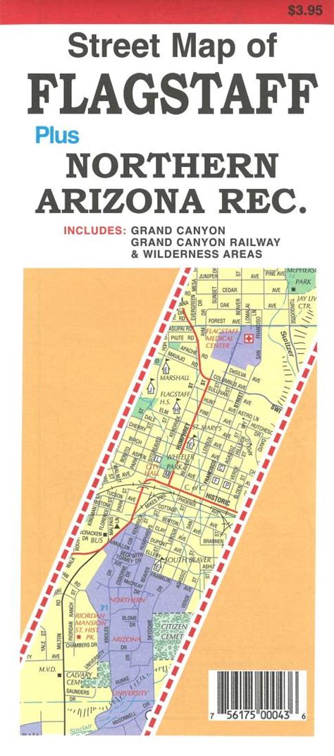 Street Map Of Flagstaff And Northern Arizona Recreation Areas By North
