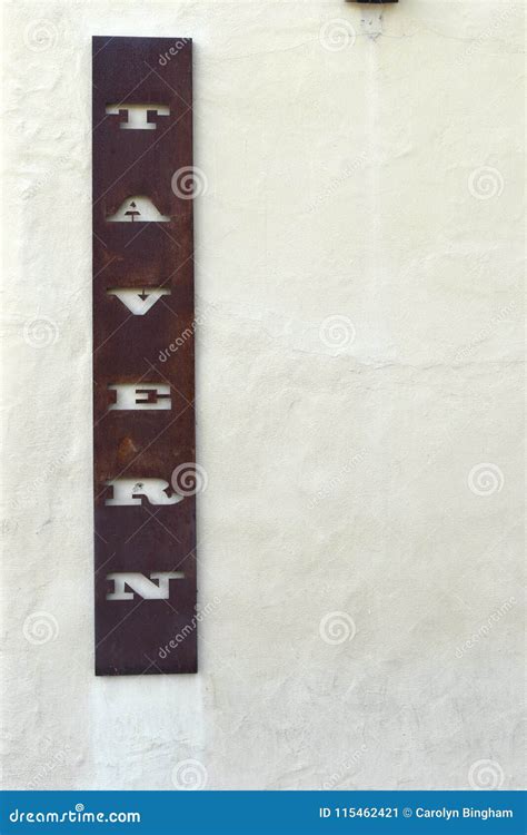 Old Tavern Sign With Blank White Space Stock Image Image Of Funky