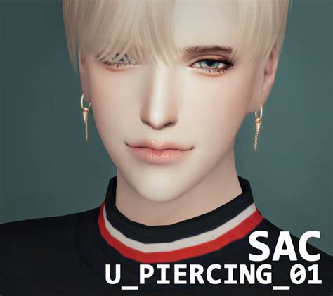 Sims 4 Ccs The Best Piercingearring By Sac Sims 4 Hair Male