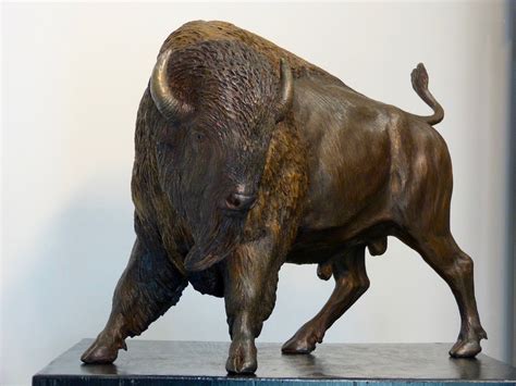 Bison Buffalo Bronze Sculpture Tom Hjorleifson