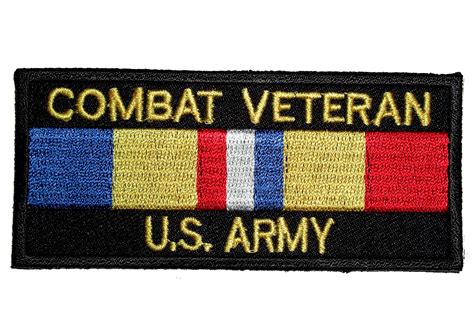 Combat Veteran Us Army Service Ribbon Embroidered Patch Quality Biker