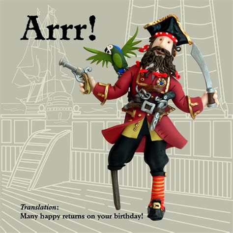 Arrr Pirate Funny Olde Worlde Birthday Card Cards Love Kates