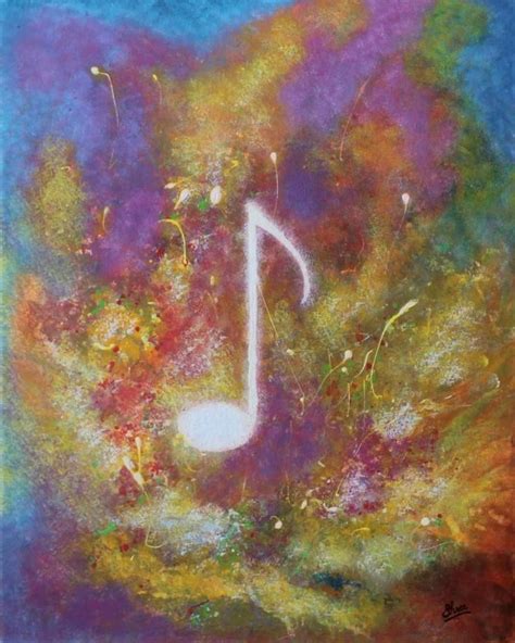 Original Abstract Acrylic Painting Of A Music Note On 20x16 Abstract