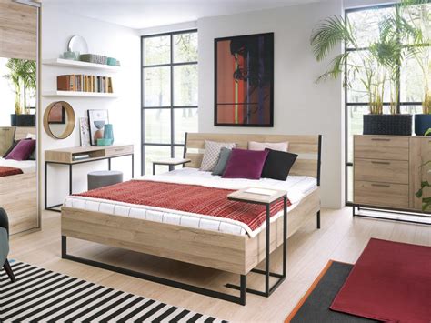 Wyatt wood & metal bedroom set. King Size Bedroom Furniture Set Minimal Industrial Chic ...