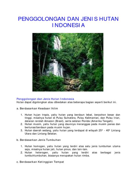 Jenis Hutan Di Indonesia Pdf