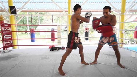Muay Thai Attack Combinations Jab Cross Long Elbow Long Knee Right Kick