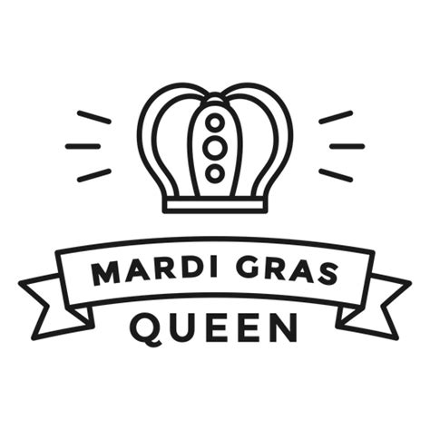 Mardi Gras Queen Badge Stroke Transparent Png And Svg Vector File
