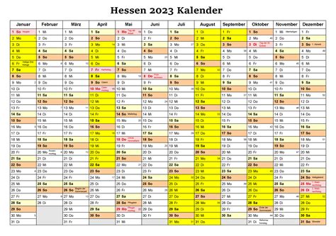 Kalender 2023 Hessen Mit Ferien - Beste Autos Blog