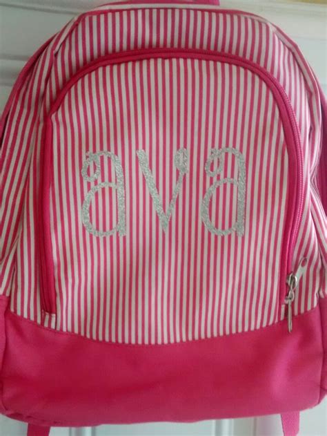 monogrammed back pack done with cricut vinyl projects monogram vinyl