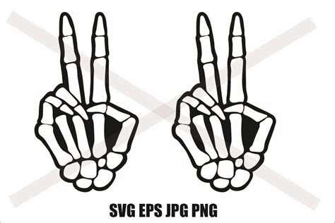 Skeleton Hand Showing Fingers SVG EPS PNG Illustrations Design Bundles
