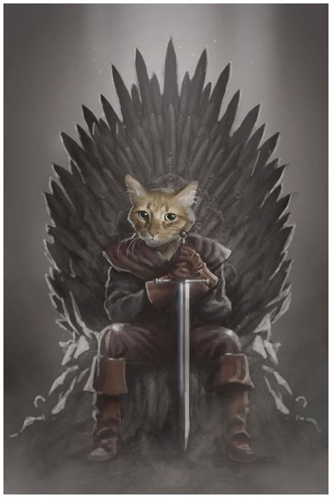 No Spoilers Portrait Of My Cat Sitting On The Iron Throne R