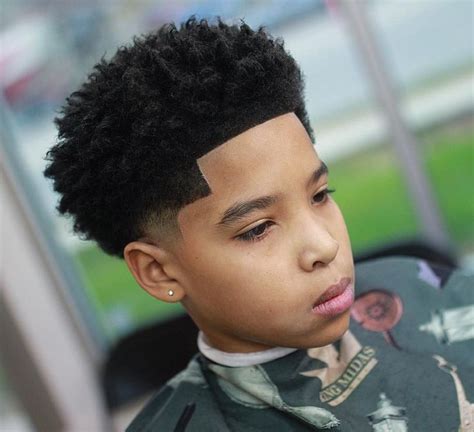 Black Boy Cool Temple Fade With Afro Hairstyles Black Boys Haircuts