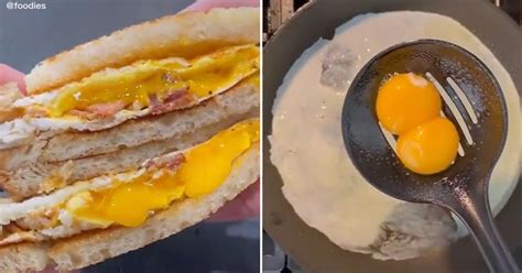 this tiktok spoon hack makes perfect runny egg sandwiches popsugar food