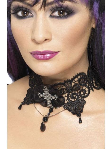 Vampire Black Lace Choker Gothic Womens Lace Costume Necklace