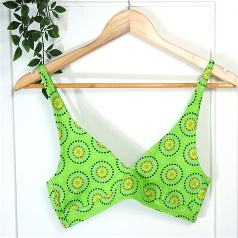Womens Organic Cotton Bralette Green Mara Design You Underwear