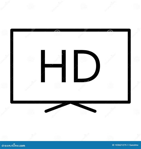 Linha ícone Da Televisão De Hd Tevê Símbolo Video Ilustração Do Vetor